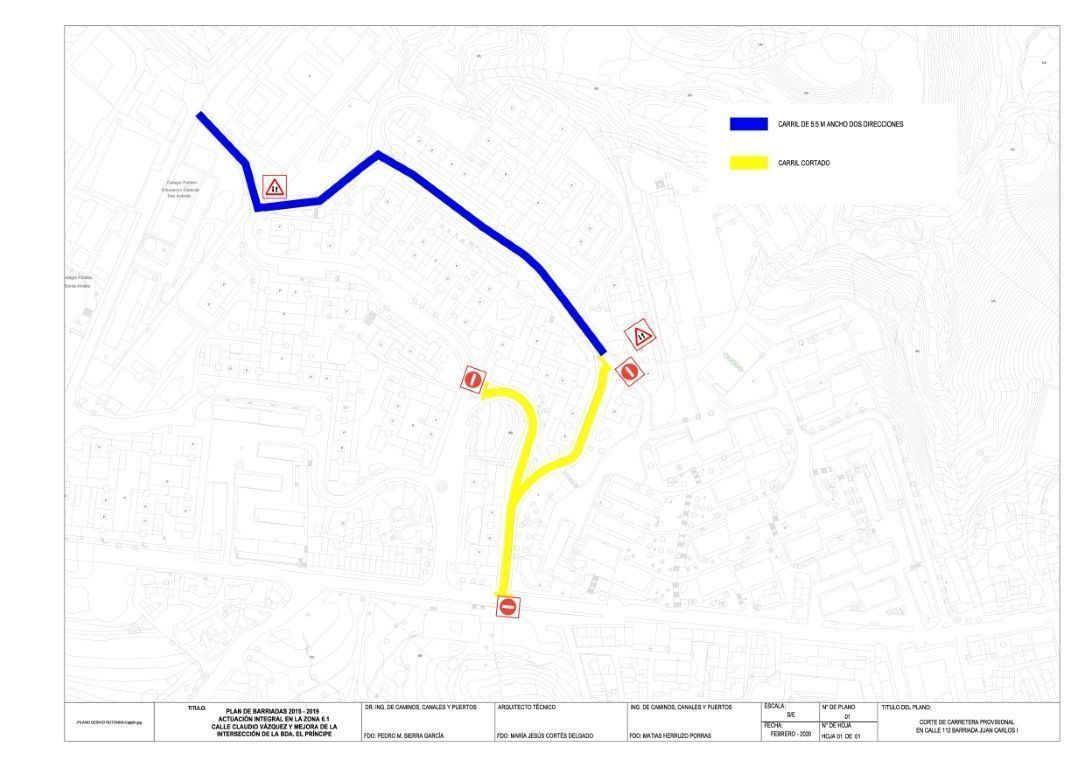 Mañana se corta al tráfico un tramo de la avenida Claudio Vázquez por obras