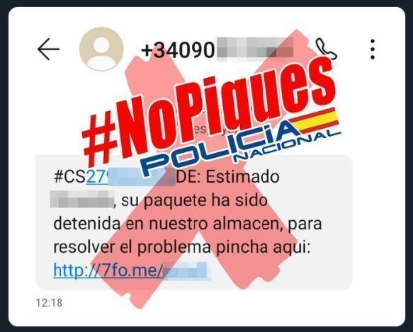 La Policía Nacional alerta a la población, Phishing con el logo de DHL