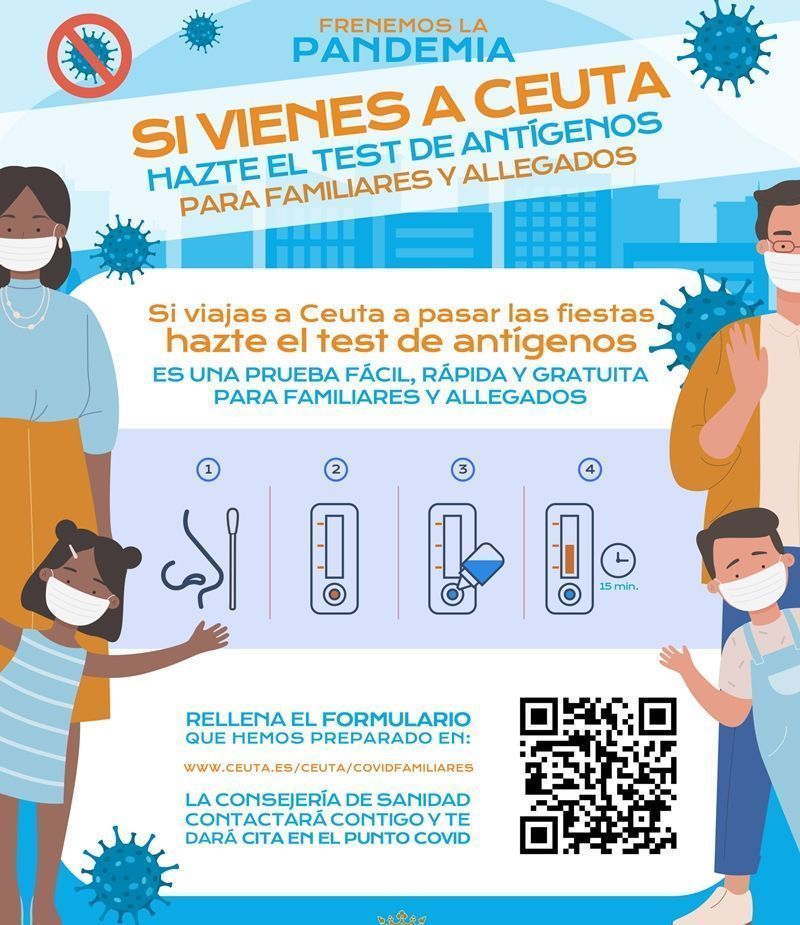 Sanidad amplía las pruebas de antígenos a familiares y allegados que viajen a Ceuta hasta el 5 de enero