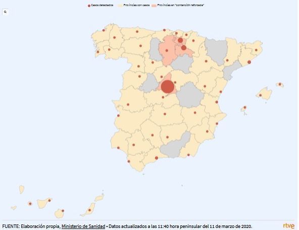 Se extreman las medidas de control en España al llegar ya a 8.744 casos