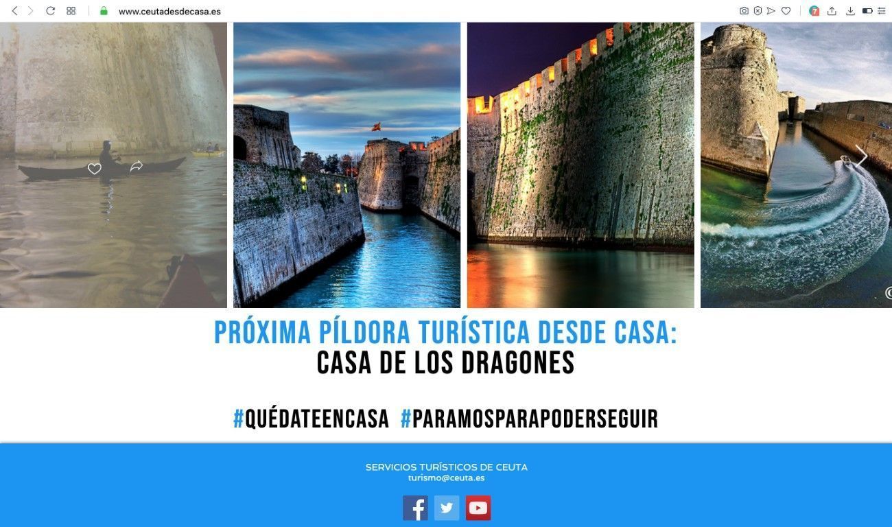 Servicios Turísticos lanza el proyecto “Ceuta desde casa” para la promoción de la ciudad