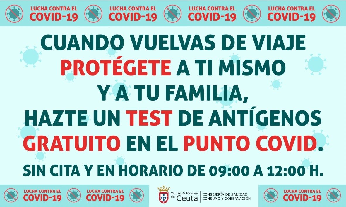 Sanidad intensifica la realización de test de antígenos a los que vuelven de la península