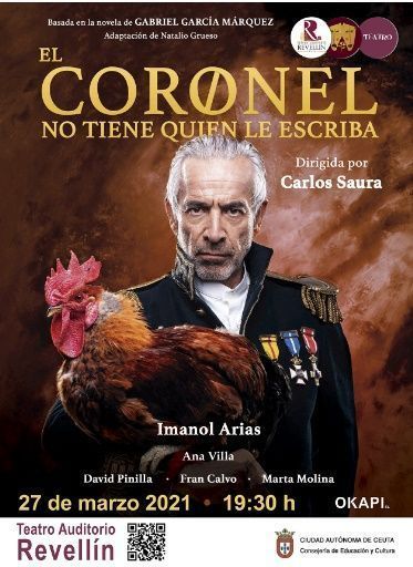 Imanol Arias estará el día 27 en el teatro del Revellín con la obra “El coronel no tiene quien le escriba” 