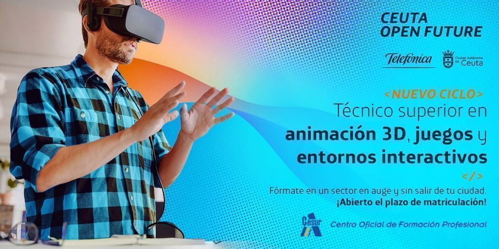 Ceuta Open Future abre el plazo de matriculación en su nuevo FP de Animación 3D, juegos y entornos interactivos