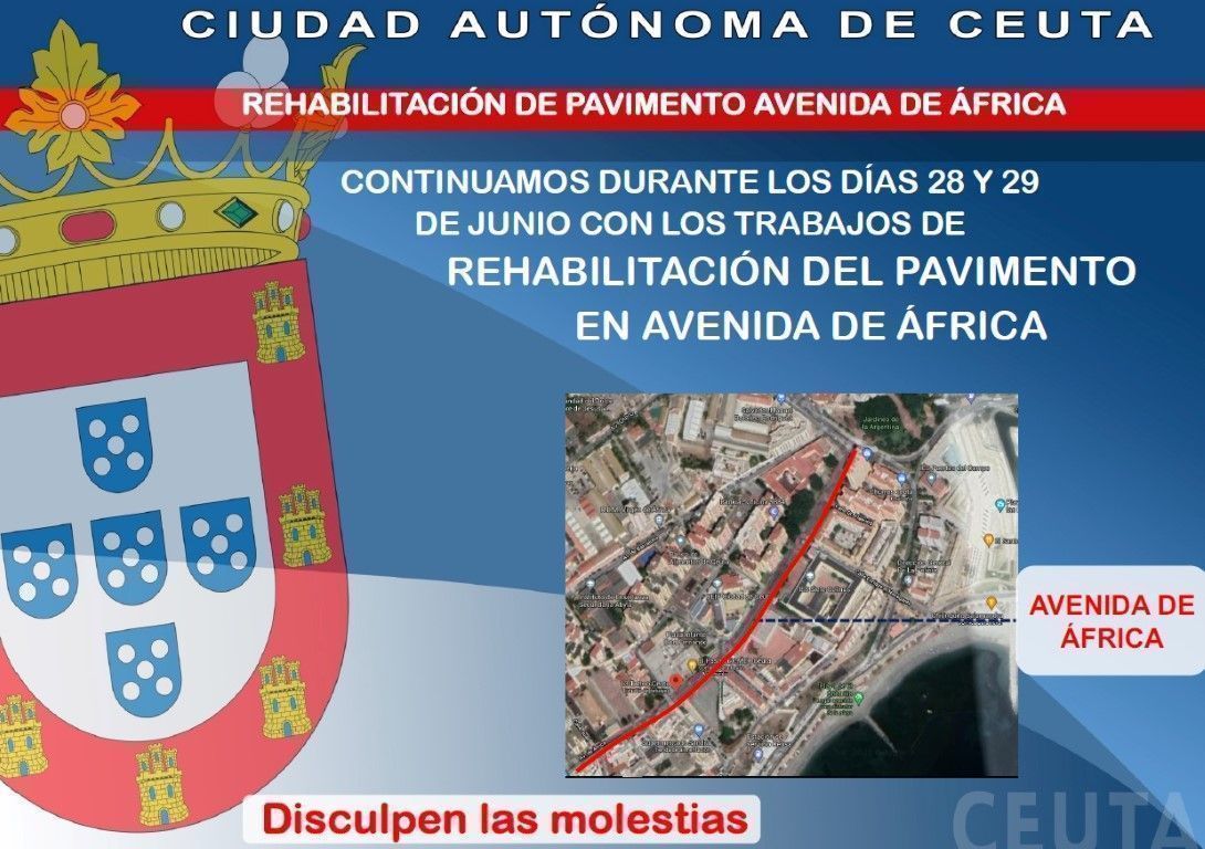 Mañana continúan los trabajos de asfaltado en la Avenida de África