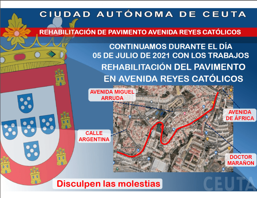 Continúan los trabajos de rehabilitación en la avenida Reyes Católicos