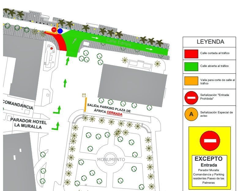 La Ciudad anuncia un nuevo corte en la circulación del Paseo de las Palmeras "para la finalización de las obras"