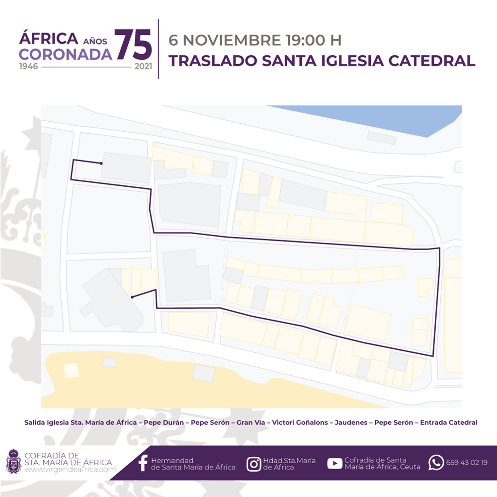 La Virgen de África volverá a procesionar este sábado por las calles de Ceuta