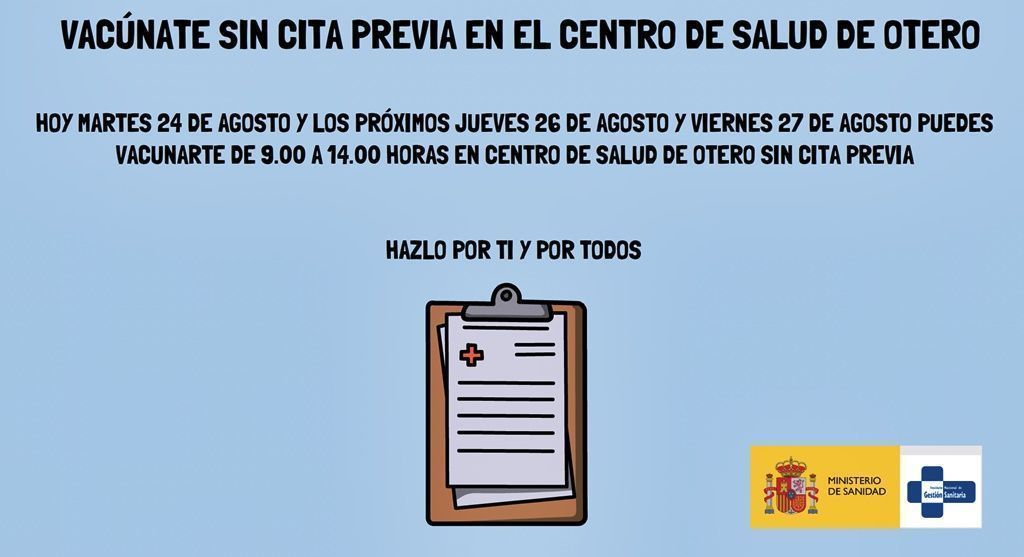 INGESA organiza tres días de puertas abiertas para la vacunación sin cita previa