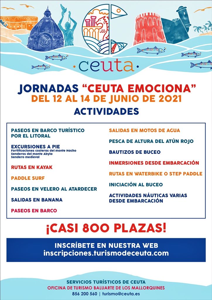 Turismo oferta casi 800 plazas gratuitas en actividades de recreo para acercar a los ciudadanos los atractivos de Ceuta 