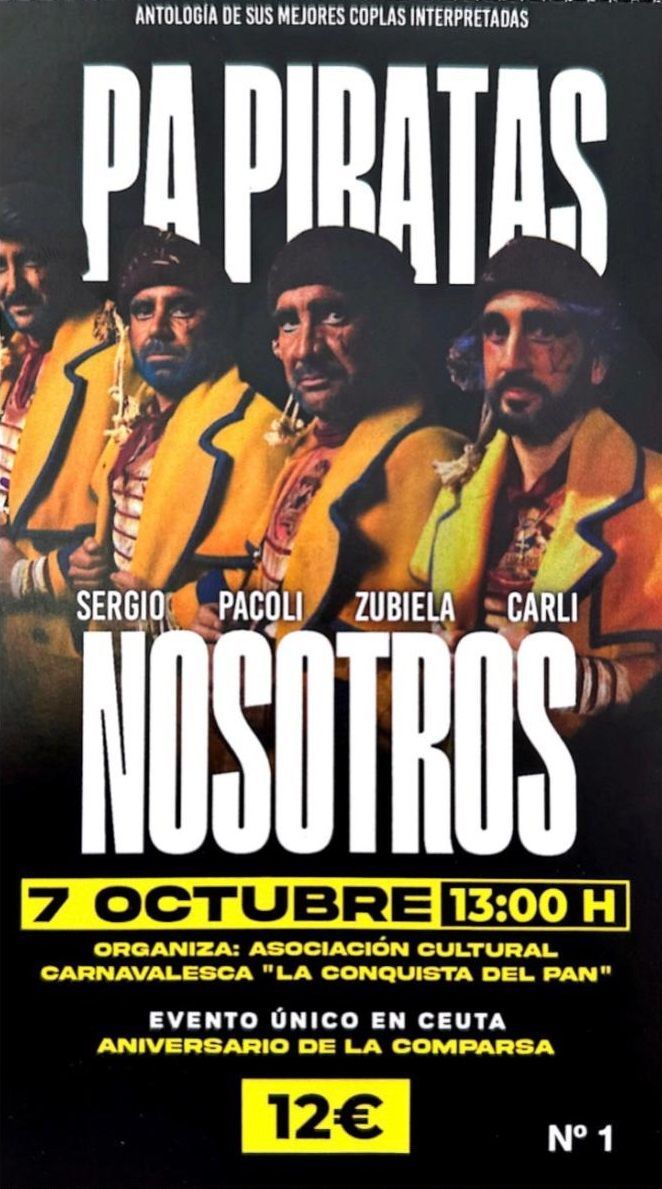 El sábado se presenta en Ceuta la antología “Pa piratas nosotros” del carnaval de Cádiz