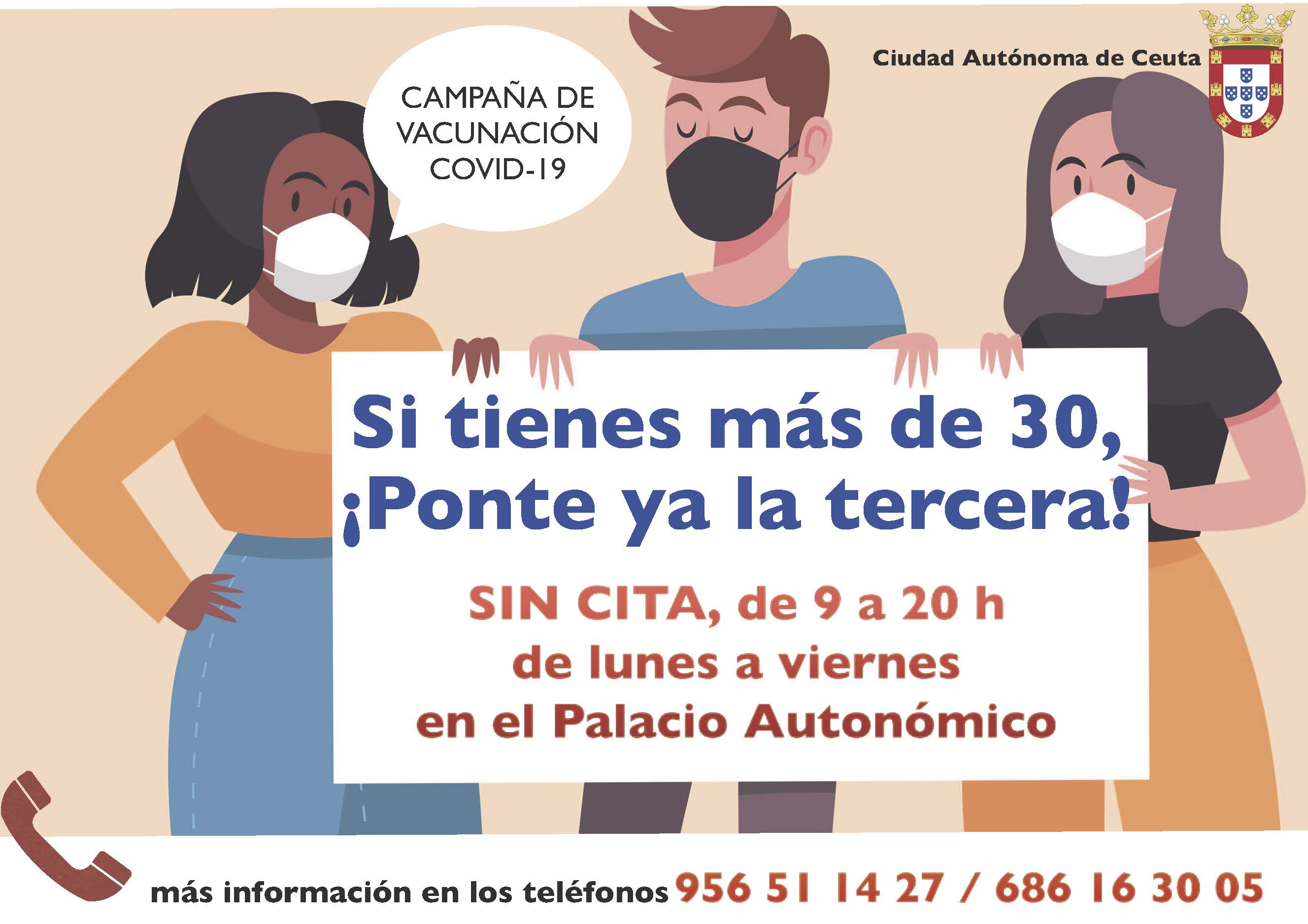 La Ciudad anima a la tercera dosis contra la covid a las personas entre 30 y 39 años