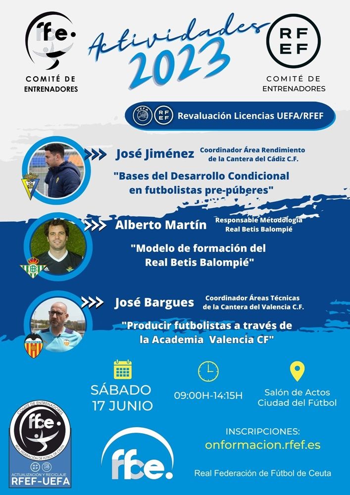 La primera jornada de actualización y reciclaje RFEF-UEFA organizadas por el Comité Ceutí se celebrará el 17 de junio