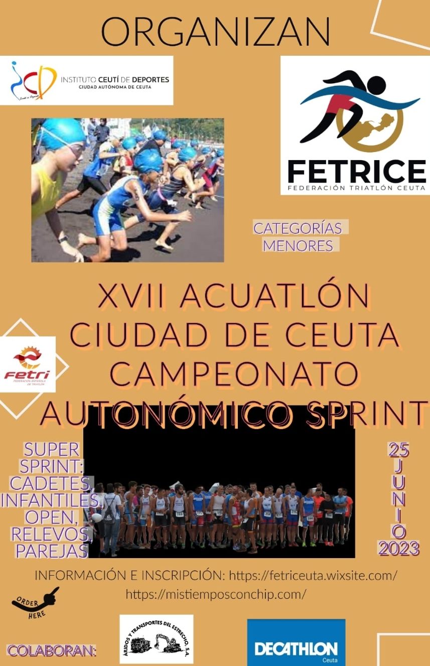 El Acuatlón Ciudad de Ceuta se celebrará en Benítez el próximo 25 de junio