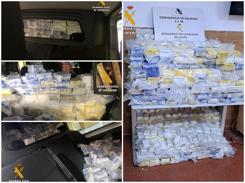 Intervienen una furgoneta con más de 400 kilos de resina de hachís