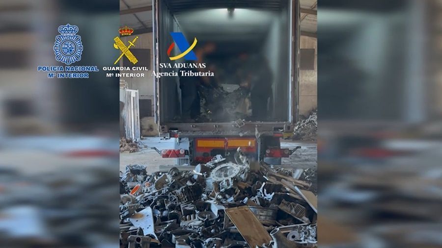 Guardia Civil, Policía Nacional y Vigilancia Aduanera incautan 720 kilos de cocaína ocultos en un contenedor de chatarra procedente de Costa Rica
