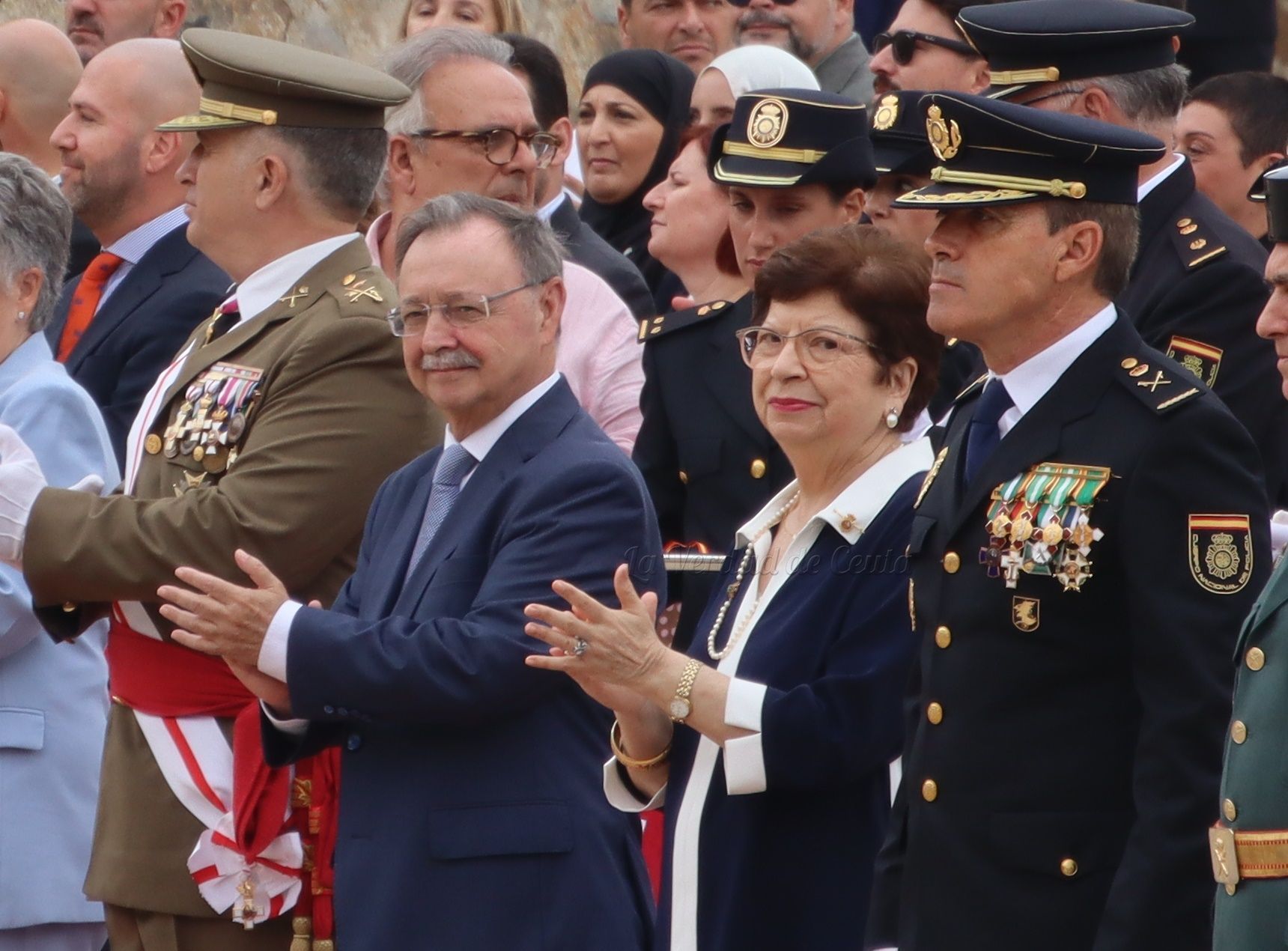El presidente Vivas con el comisario principal Nogueroles