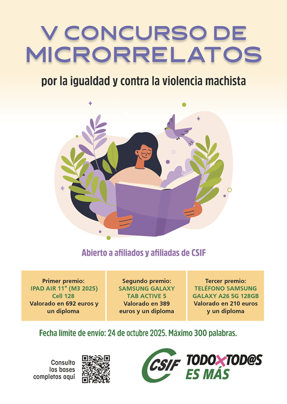 CSIF convoca el concurso de microrrelatos “Por la igualdad y contra la violencia machista”