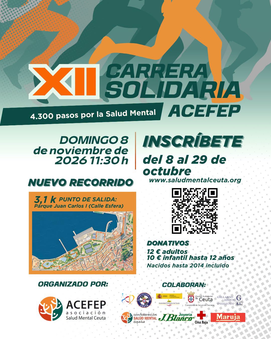 ACEFEP abre las inscripciones para la XII Carrera Solidaria "4.300 pasos por la salud mental"