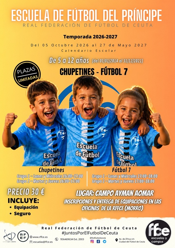 La RFFCE abre las inscripciones para la Escuela de Fútbol del Príncipe