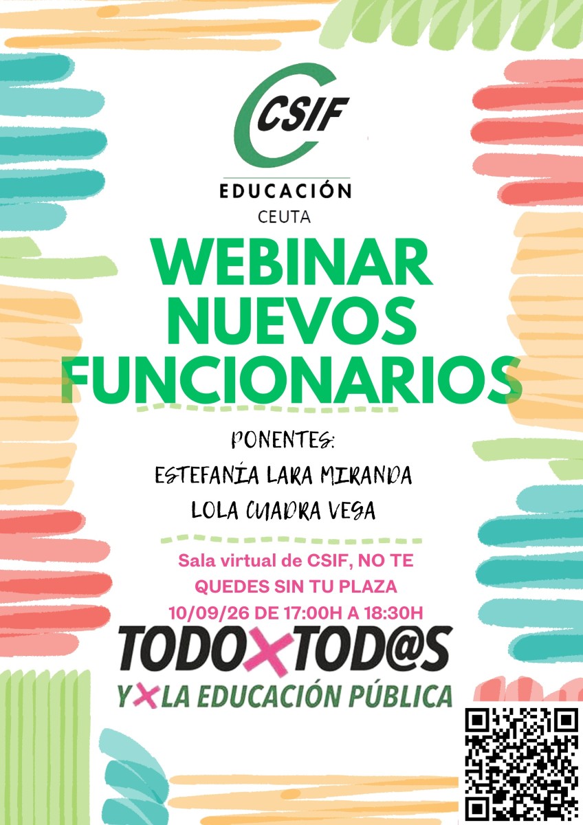 CSIF Educación organiza un webinar para los nuevos funcionarios docentes destinados en Ceuta