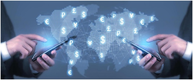 Transferencias digitales internacionales desde smartphones con monedas globales